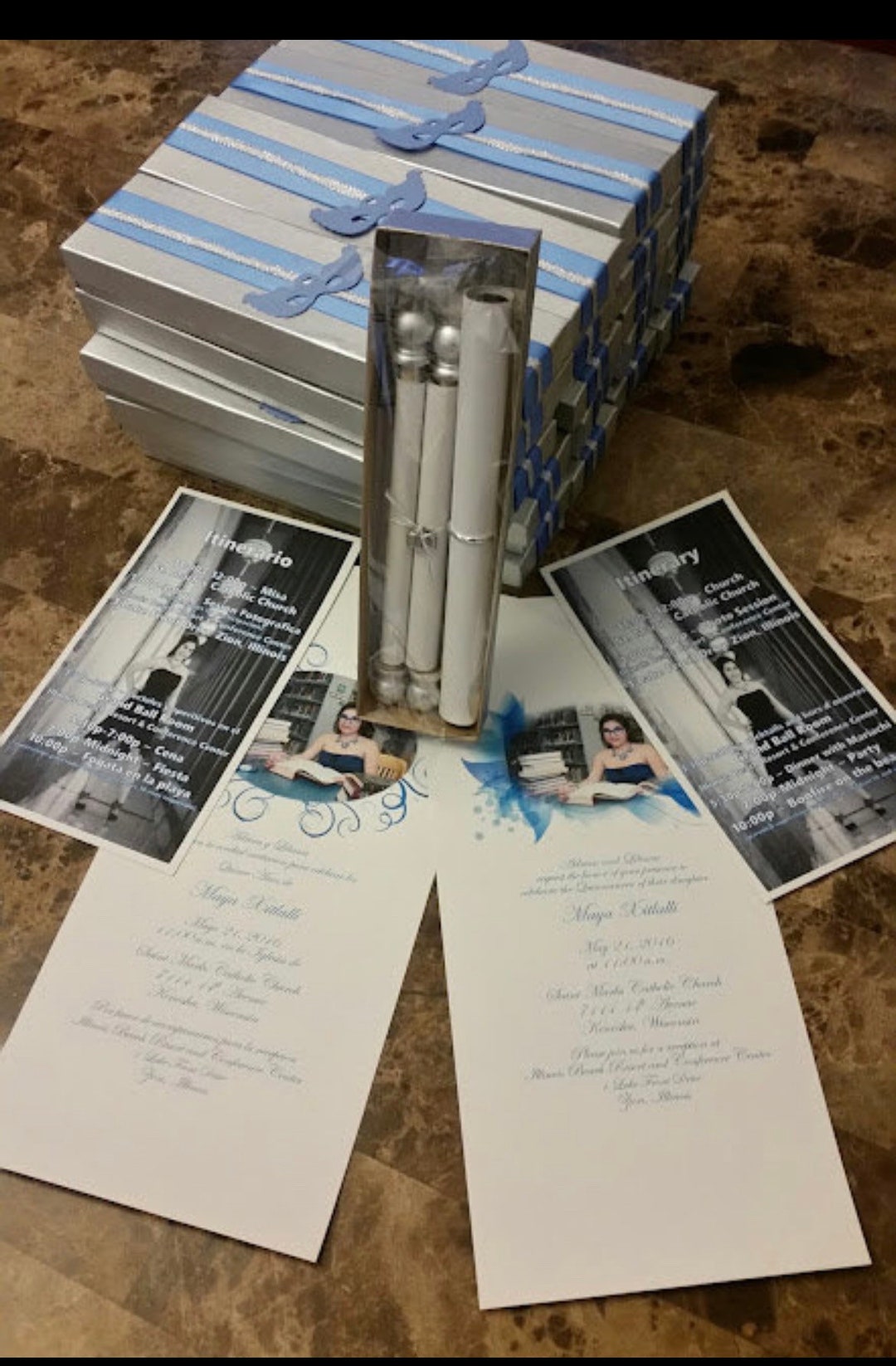 Quinceañera Scroll Invitation Birthday Party Scroll Invitation Etsy