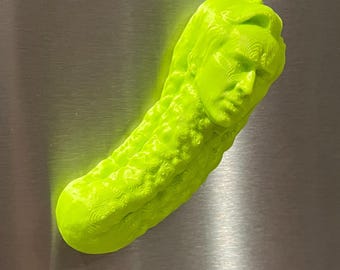 Picolas Cage Magnet, Nicolas Cage on a Pickle, Refrigerator magnet, Pickle Magnet, Funny Gift, Meme Gag Gift
