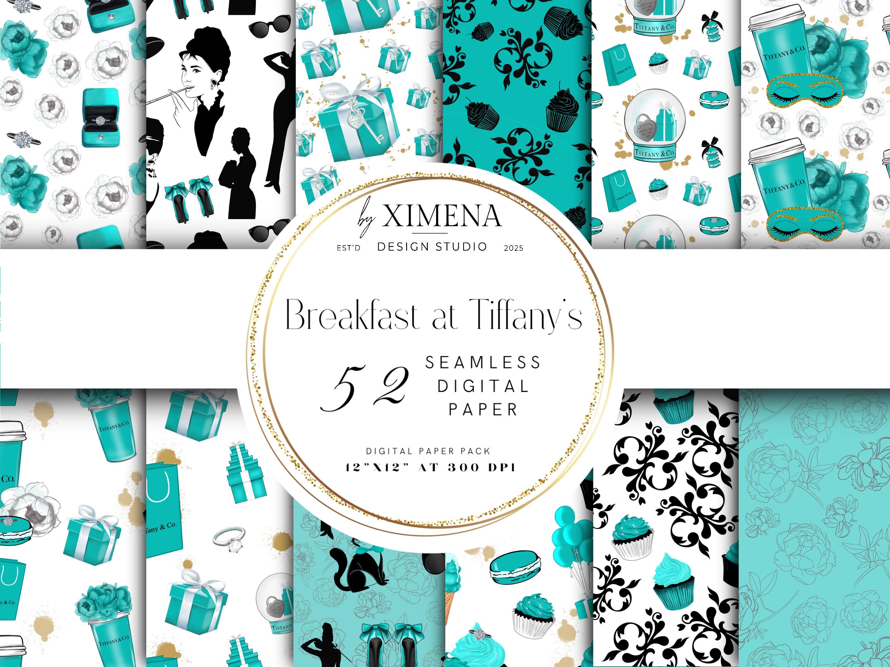 Breakfast at Tiffany's Seamless Digital Papers PNG / JPG