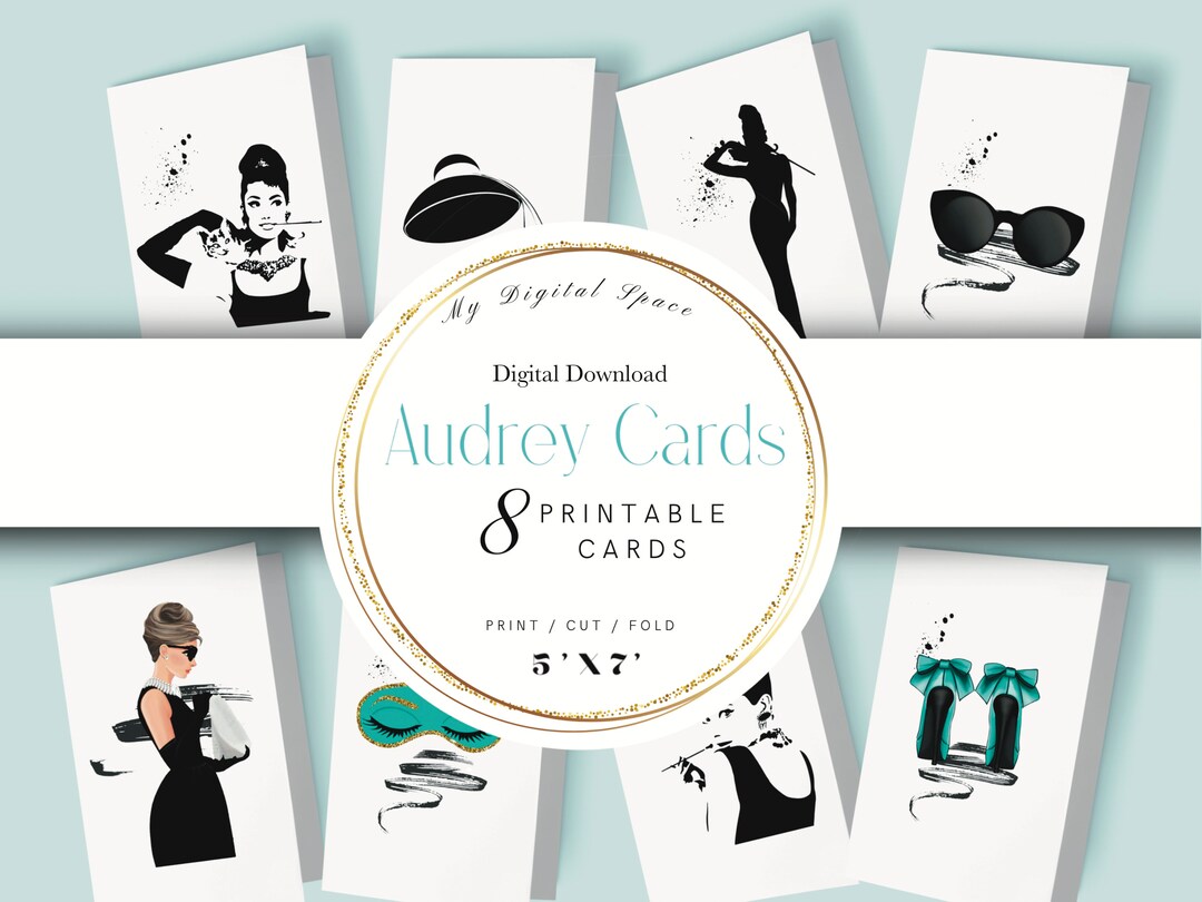 Audrey Hepburn Printable Birthday Card, Greeting Card, Downloadable ...
