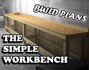 Simple Workbench 16x2 or 8x2 Digital Build Plans - Minimal Waste - Minimal Cuts
