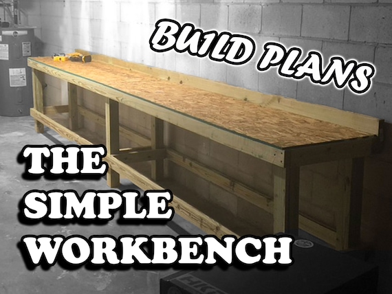Simple Workbench 16x2 or 8x2 Digital Build Plans - Minimal Waste - Minimal Cuts