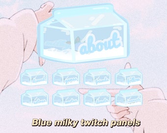 milky blue <3  ~ 34 Twitch Panels Stream  * Vaporwave * Aesthetic * Cottagecore  * Cute * Angel * Kawaii * Milk * Pastel * Blue * Classic