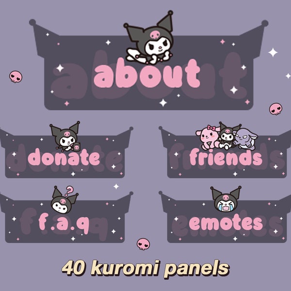 40 goth bunny twitch panels ~ info box package * stream * gaming * cute * kawaii * aesthetic * goth * y2k * Halloween * panel * pannel