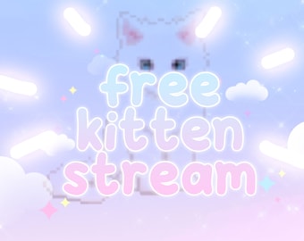 Package de flux complet de chaton GRATUIT ~ 136 articles * twitch * kawaii * stream * mignon * superpositions * nuage * rêve * chat * jeux * chaton * egirl *