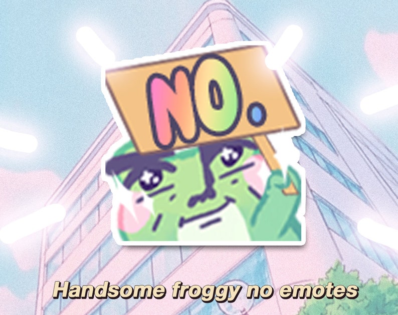 4 Handsome froggy NO emotes pack * Twitch * Rainbow * Frog * Kawaii * Streamer * Vaporwave * Aesthetic * Anime * Emote 