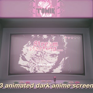 13 Animated Dark Anime Girl Twitch Screens * Stream * Goth * Vaporwave * Aesthetic * Y2K * Edgy * EGirl * Arcade * Game * Halloween * Panel