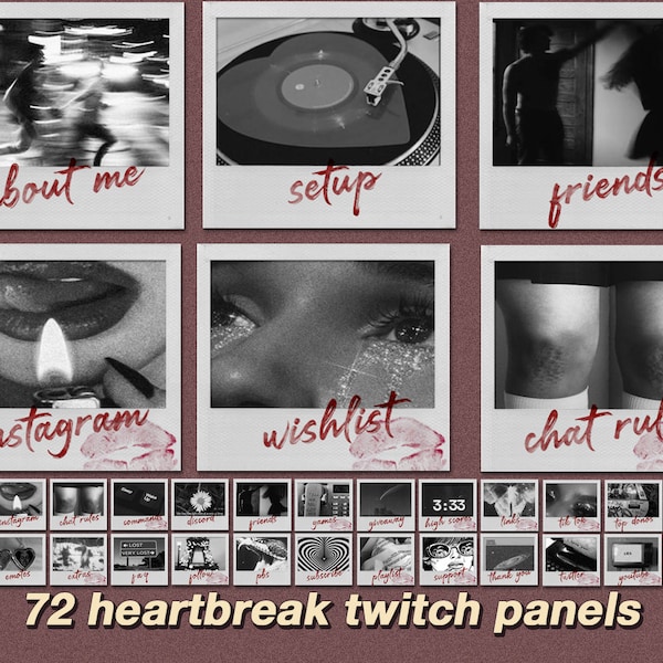 heartbreak polaroid 72 Twitch Panels ~  package * stream * romantic * cute * photography * witch * heart * love * core * alt * egirl * magic