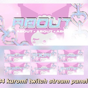 34 holographic y2k heartbreaker twitch panels ~ info box package * stream * aesthetic * cute * emo * kawaii * aesthetic * pink