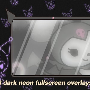 8 Dark Neon Bunny Full Stream Overlays Twitch * Kawaii * Streamer * Vaporwave * Aesthetic * Anime * overlays * package * goth * edgy * Panel