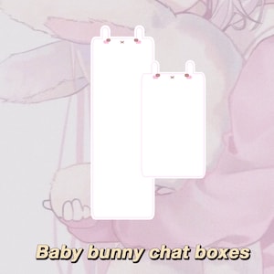 Baby Pink Bunny Chat Boxes  ~ 2 Chat Box Overlays Twitch * Easter * Aesthetic * Cottagecore  * Cute * Bunny* Kawaii * Pastel * Border