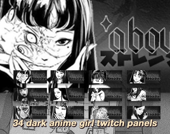 250 Dark Anime Girl Rare Icons Stream Goth Vaporwave -  UK
