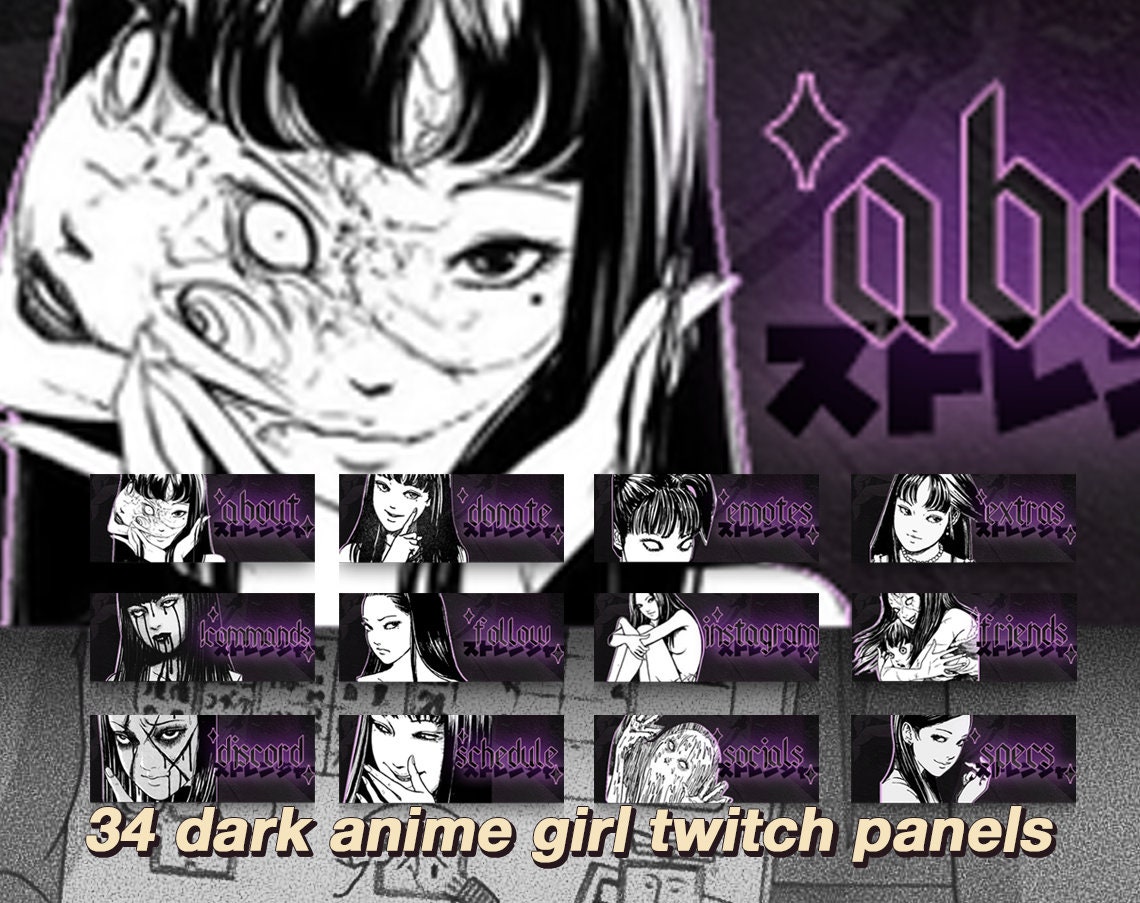 Twitch Panel / Anime / Dark / Glitch / Twitch Profile Panels / 