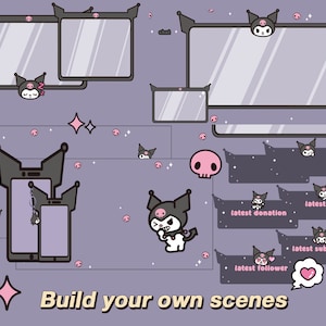 Goth Bunny Overlay Package  * Kawaii * Streamer * Vaporwave * Aesthetic * Anime * overlays * purple * edgy * y2k * * Panel