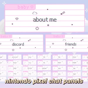 40 pastel pixel panels  ~ gaming * twitch * retro * stream * cute * kawaii * pink * soft * y2k * star * console * picto * aesthetic * pack
