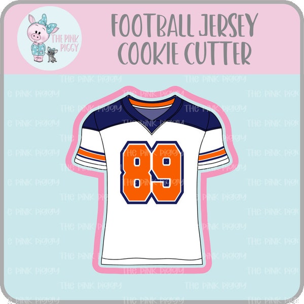 Medium Football Jersey Cookie Cutter STL Digital File - Three and a Half Inches