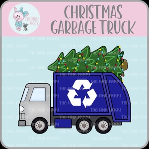 Christmas Garbage Truck Clipart/Image/Trash Truck