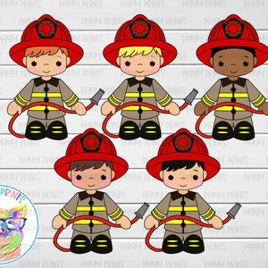 Firefighter Clip Art/Graphics/Instant Digital Download/PNG/Printables/Party/Sublimation/Apparel/Vinyl/Fire/Rescue/Designs