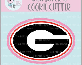 Oval for University of Georgia Super G Cookie Cutter STL File - Two Inches