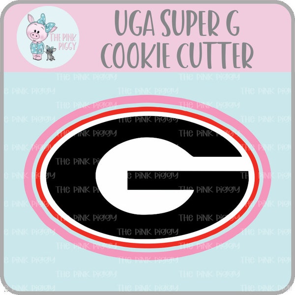 Oval for University of Georgia Super G Cookie Cutter STL File - Five Inches