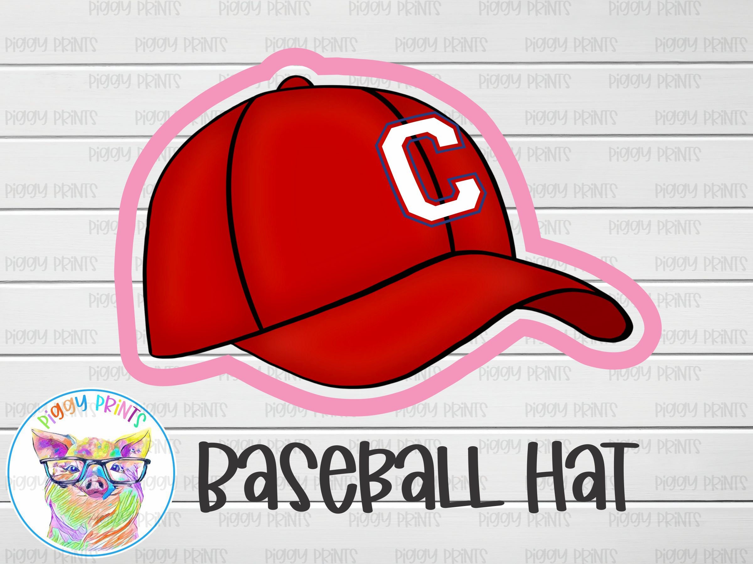 Three Inch Baseball Hat Cookie Cutter File/baseball/softball/team/party