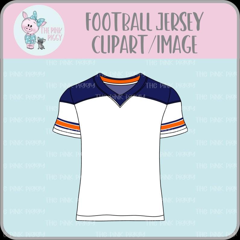 Football Jersey Clipart/Image - Orange & Navy Blue