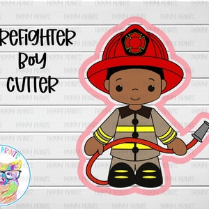 Four Inch Firefighter Boy Cookie Cutter File/STL/3D Printer/Instant Digital Download