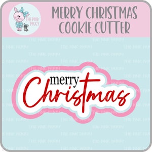 Merry Christmas Cookie Cutter STL File - Five Inches