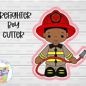 Five Inch Firefighter Boy Cookie Cutter File/STL/3D Printer/Instant Digital Download