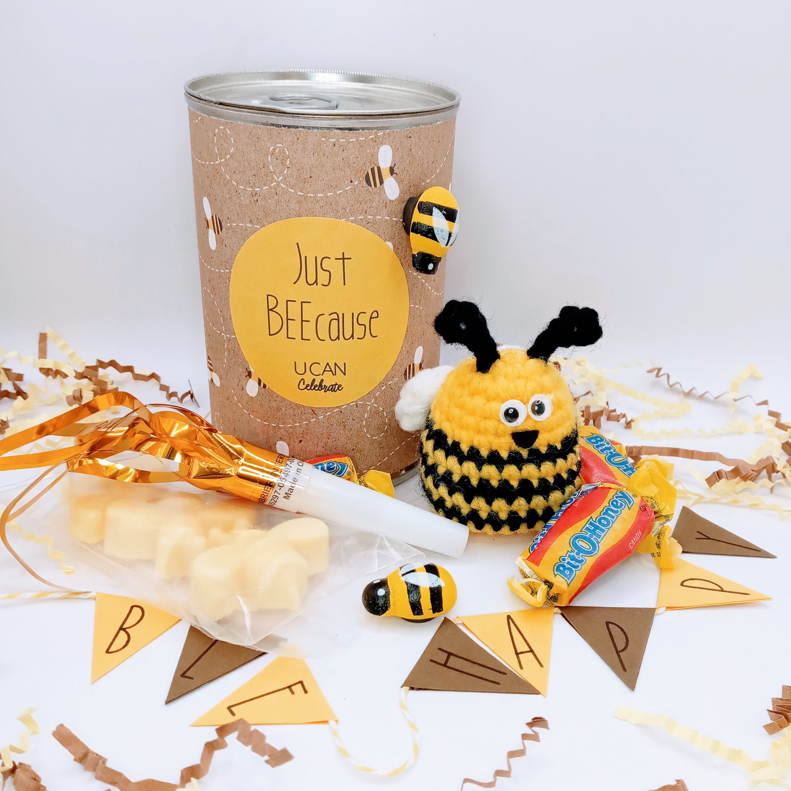 16 Pack Honey Bee Party Favor Bags With Handles - Cute Kraft Paper Goodie Bags For Birthdays & Showers - View #6