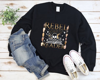 Rebel Reader Unisex Sweatshirt Gold Logo