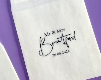 10 Personalized Biodegradable Confetti Bags: Wedding Favor Packets