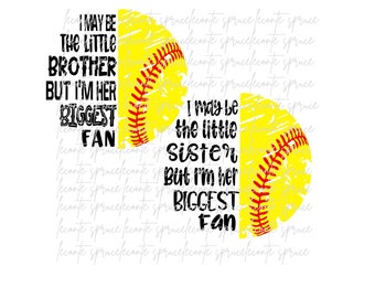 Softball Brother/sister png, Softball PNG, Little Brother/sister Biggest Fan, Boy Softball Shirt