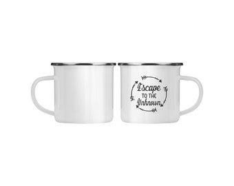 Escape To The Unknown camping mug