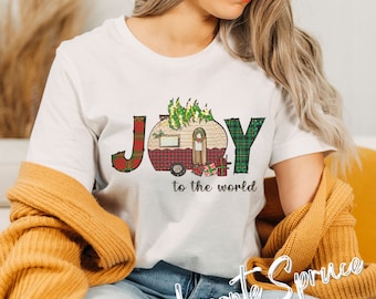 Joy to the World Camper Shirt, Süßes Camper Shirt, Weihnachts Camper Shirt, Geschenk für sie