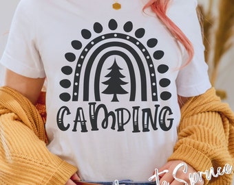 Camping Rainbow Shirt, Good vibes Shirt, Gift for her, Camping Christmas Shirt, Camping Vibes Shirt
