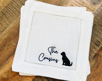Simple Last Name With Lab Linen Cocktail Napkins