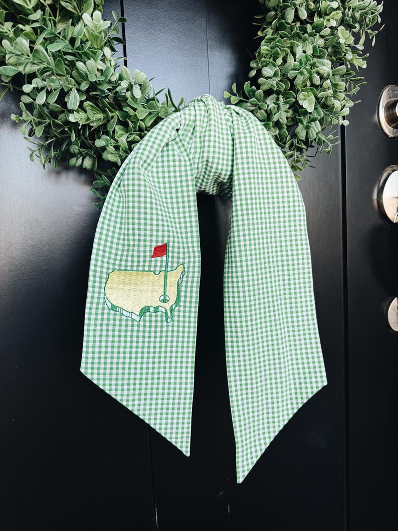 USA Golf Gingham Wreath Sash