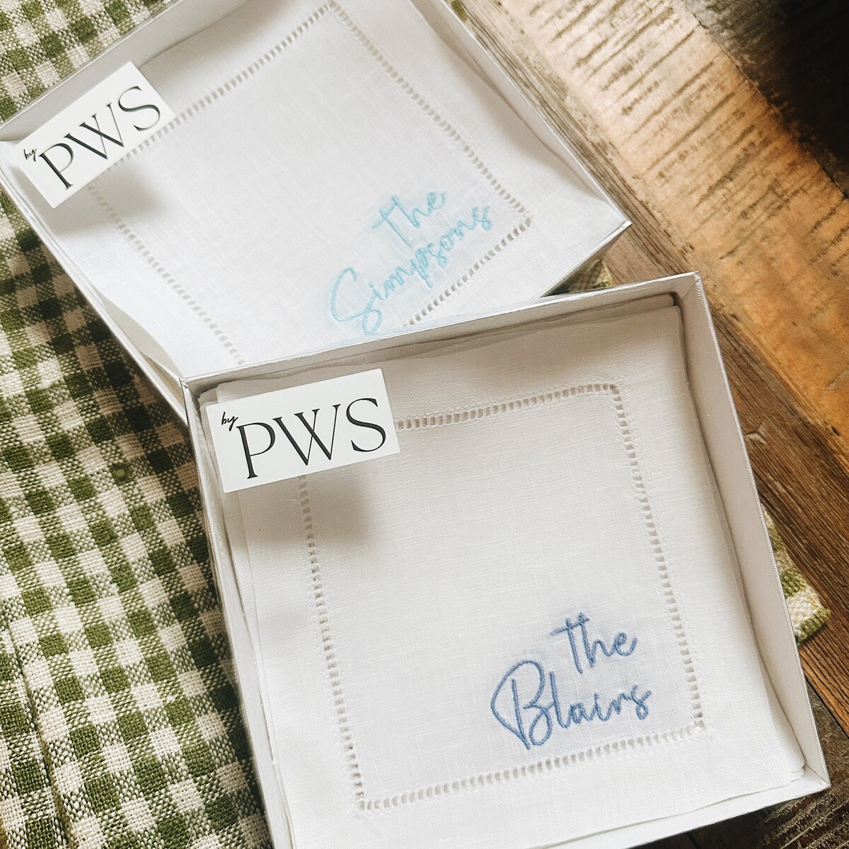 Last Name Linen Cocktail Napkins