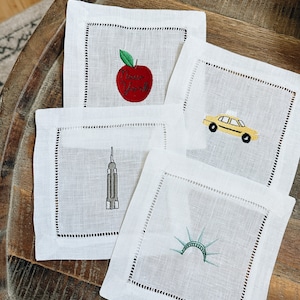 Welcome To New York Linen Cocktail Napkins