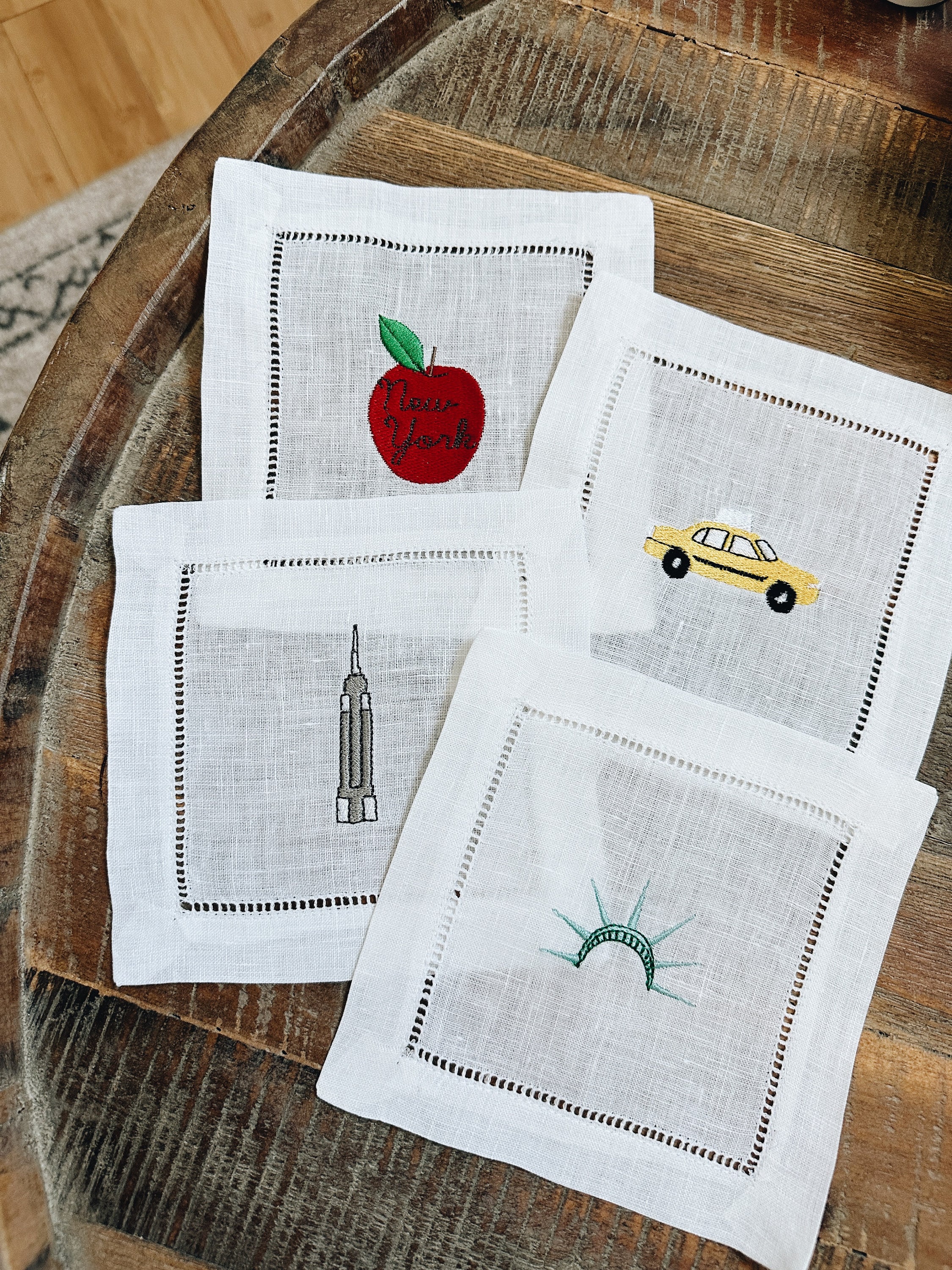 Serviettes cocktail Welcome To en lin New York France