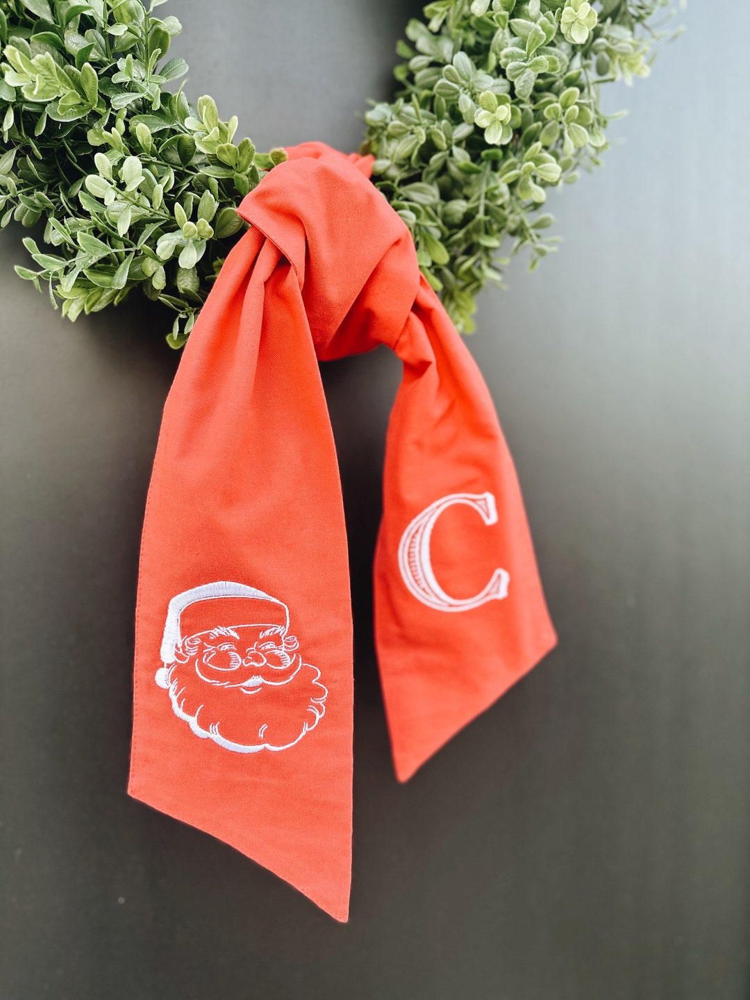Personalized Santa Wreath Sash