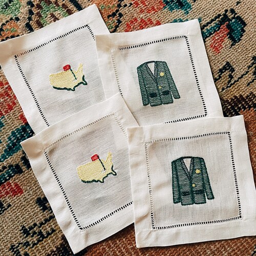 Golf Bag Linen Cocktail Napkins for 19th Hole Etsy