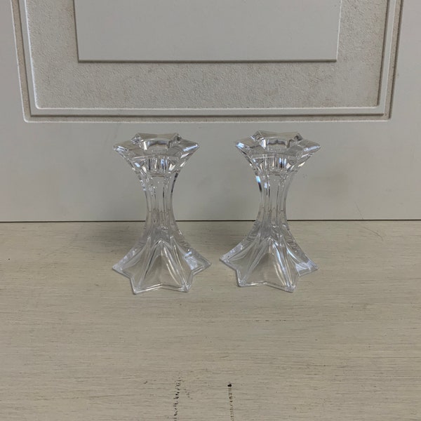 Vintage 1990's Mikasa Glass Candle Holders