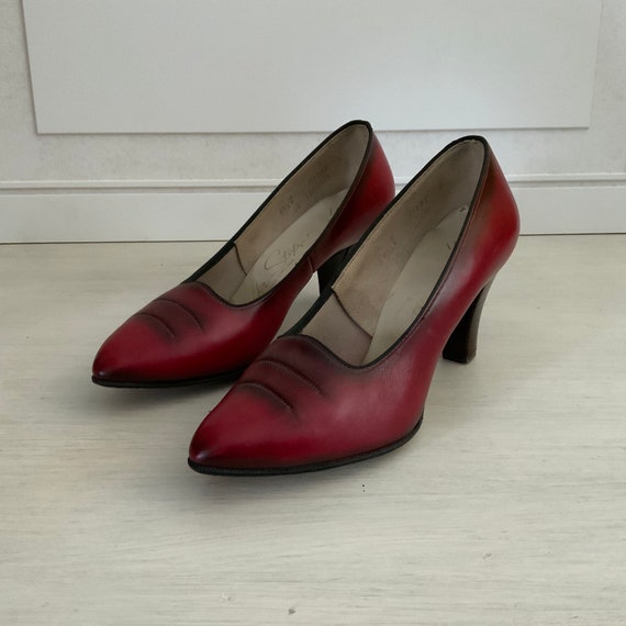 Vintage Red Women's high heels, Ideal High Step - image 5