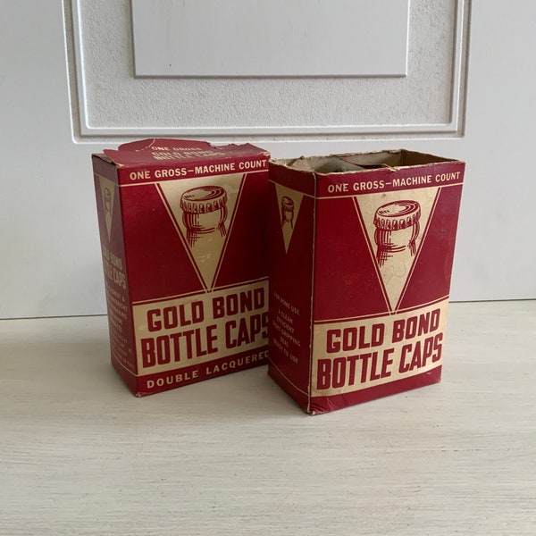 Vintage Gold Bond Bottle Caps w/ Box