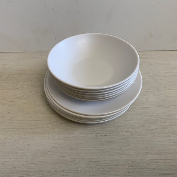 Mini White Melamine Plates & Bowls