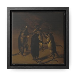 Dance of the Rats- Canvas Wrap, Square Frame