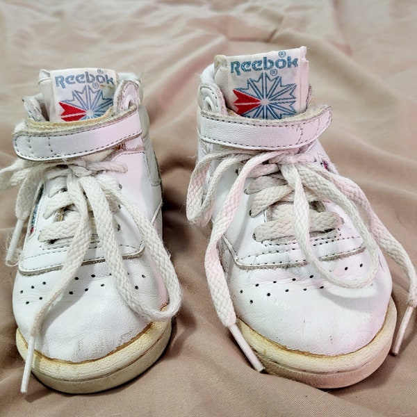 VINTAGE 1980s Childrens High-Top Reebok Athletic Shoes