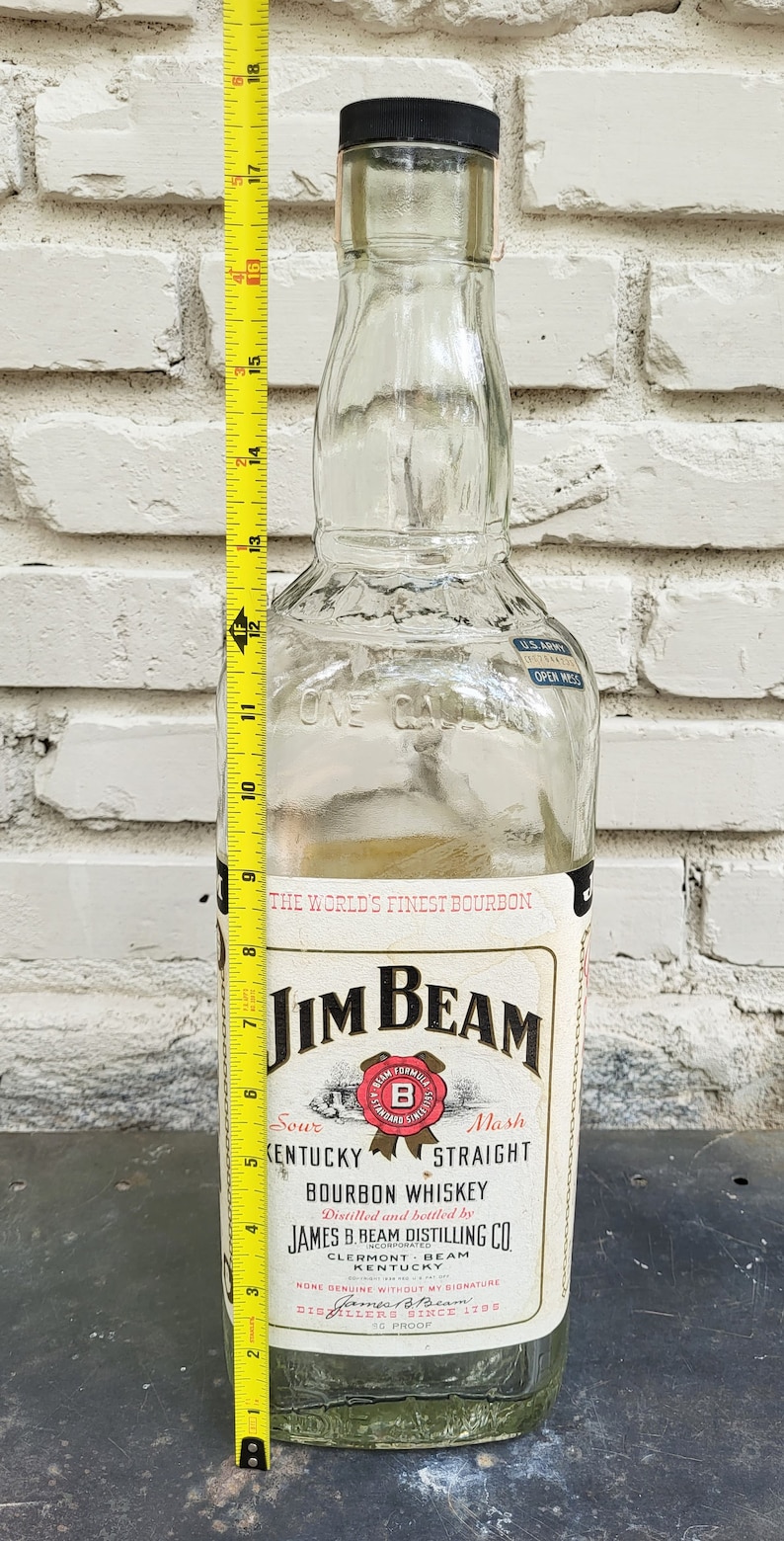 VINTAGE US Army Open Mess 1 Gallon Jim Beam Whiskey Bottle Etsy